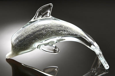Art Glass Clear Dolphin