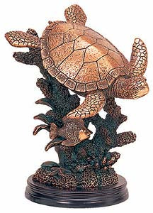 Copper Coated Sea Turtle Sculpture