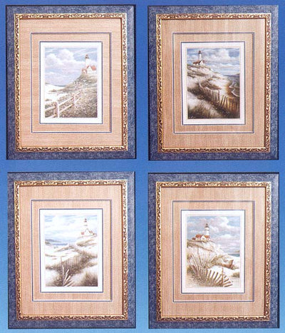 14"x17" Lighthouse Framed Art Set