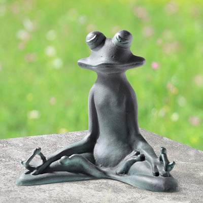 Contented Yoga Frog Garden Scu