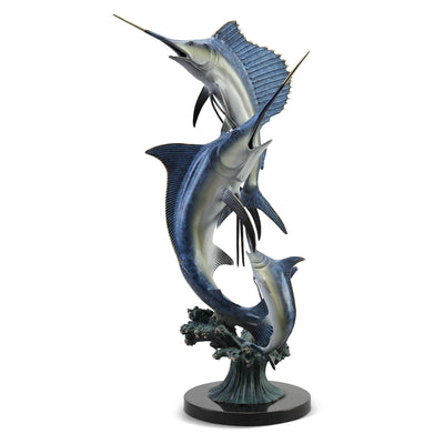 Imperial Slam Marlin & Sailfish Sculpture