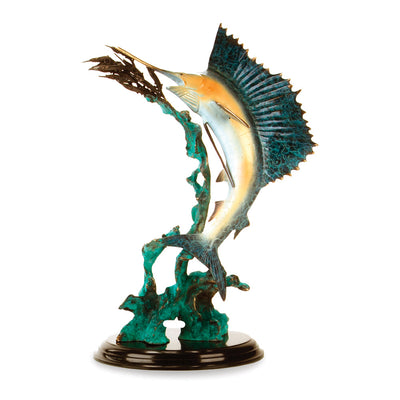 Hot Patina Finish Sailfish Statue