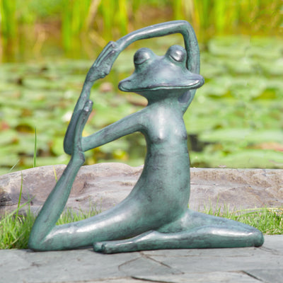 Relaxed Yoga Frog Garden Sculp