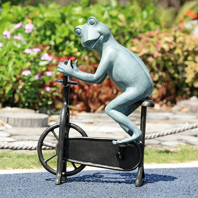 Workout Frog on Bicycle Garden