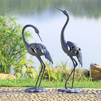 Crane Pair Garden Sculpture (n