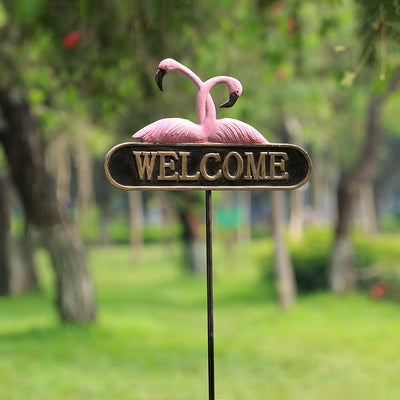 Romantic Flamingos Welcome Sig