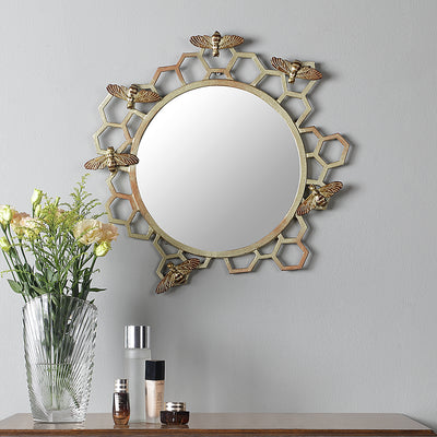 Honeycomb and Bee Wall Mirror