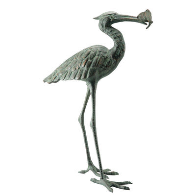 Garden Single Crane Eating Fis