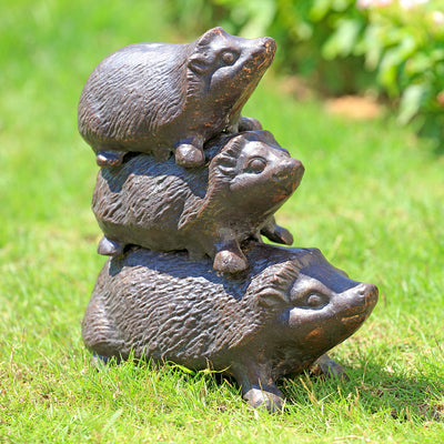 Hedgehog Trio Garden Sculpture