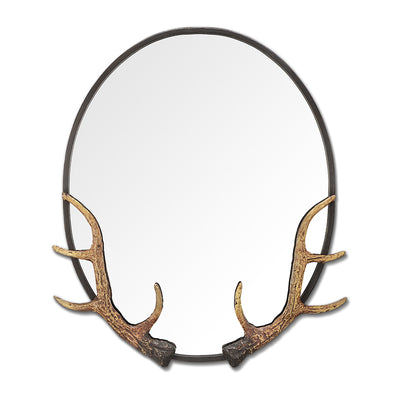 Antler Oval Mirror