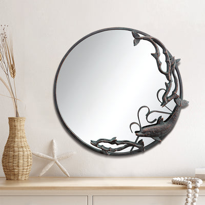 Dolphin Trio Round Wall Mirror