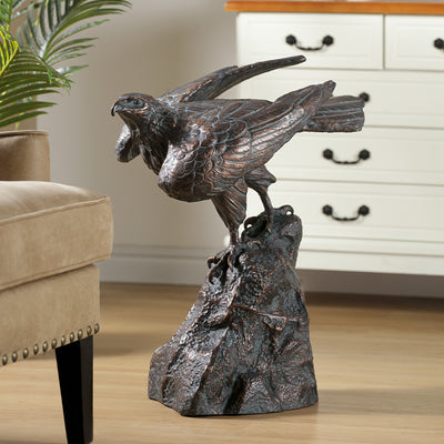 Perching Hawk Sculpture