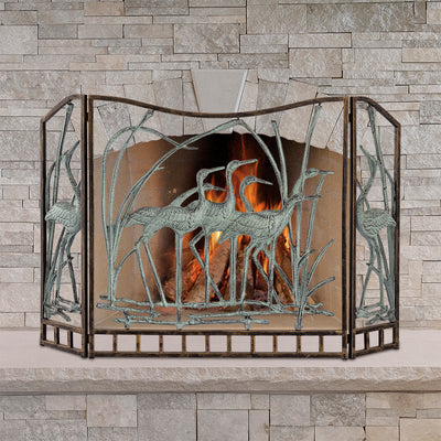 Crane Flock Fireplace Screen (