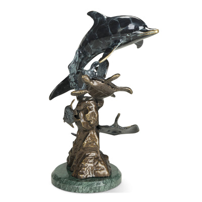 Cast Aluminum Dolphin and Undersea Friends