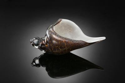 Art Glass Dark Conch Shell