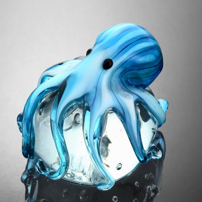 Art Glass Blue Octopus Sculpture/Paperweight
