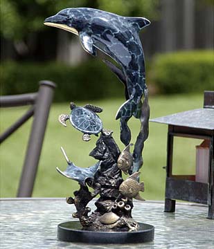 Art Finish Dolphin & Friends Sculpture