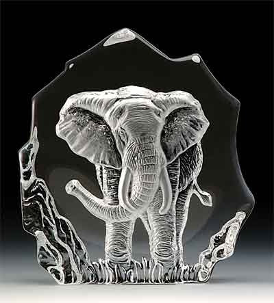 Elephant Leaded Crystal Sculpture