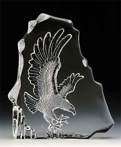 Eagle Leaded Crystal Sculpture