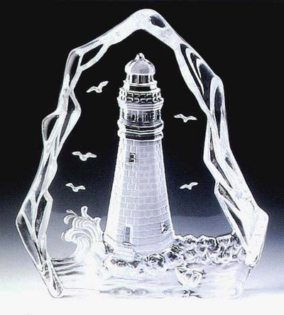 Lighthouse Leaded Crystal Sculpture