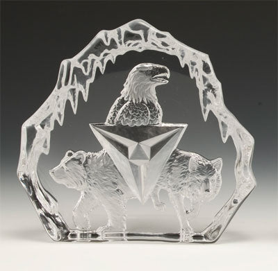 Eagle, Bear and Wolf Trinity Leaded Crystal Sculpture
