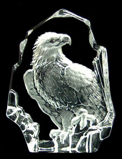 Large Eagle Leaded Crystal Sculpture