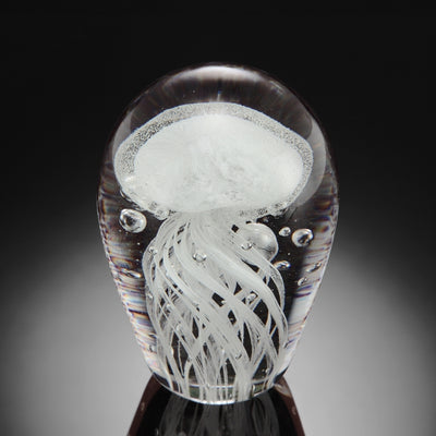 Art Glass Clear Spiral Jellyfish