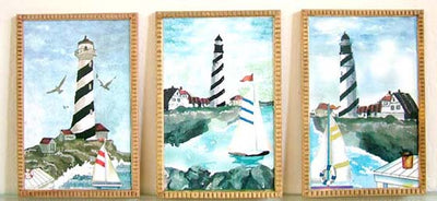 Set of 3 Lighthouse Wall Plaques