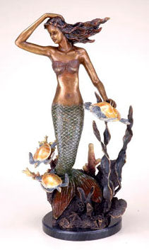 Mermaid and Sea Turtles Sculpture