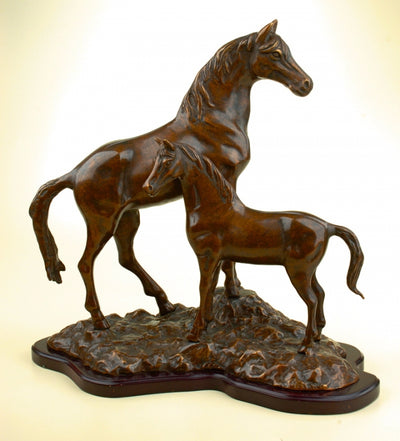 "Mothers Love" Arabian Horse and Foal Horse Sculpture