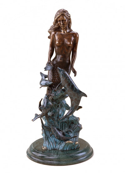 Mermaid & Dolphins Sculpture