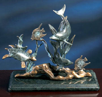 Fine Art Dolphin Sea Treasures Sculpture