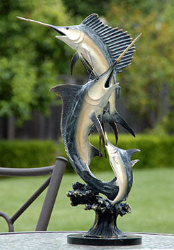Imperial Slam Marlin & Sailfish Sculpture