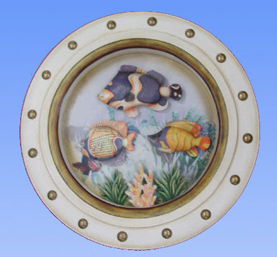 Tropical Fish Porthole Shadow Box #A