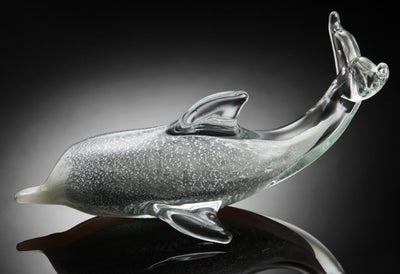 Art Glass Swimming Dolphin