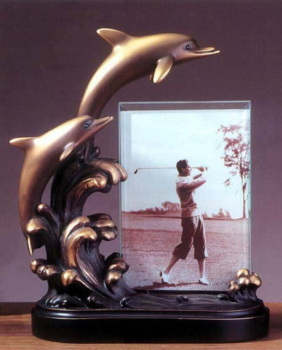 Bronze Coated Resin Dolphin Picture Frame