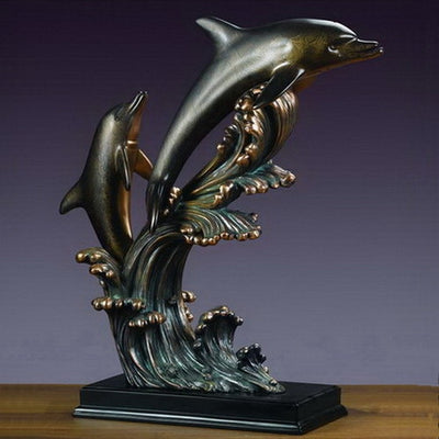 Large Bronze Coated Dolphin Sculpture