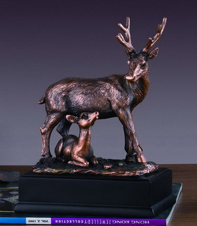 Buck and Fawn Sculpture