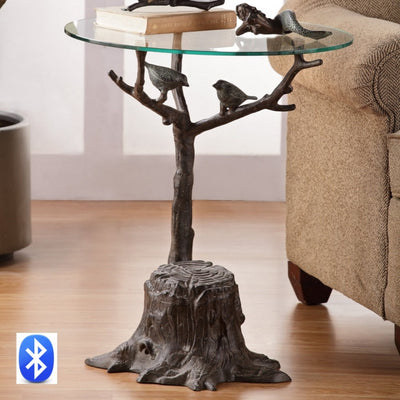 Birds and Branch Table with Bluetooth Speaker