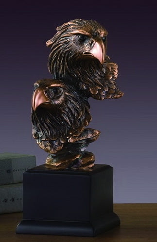 Double Eagle Heads Sculpture