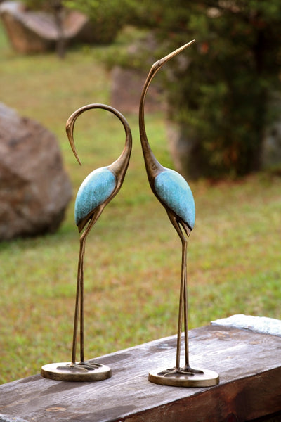 2 Garden Crane Sculptures (Outdoors or Indoors)