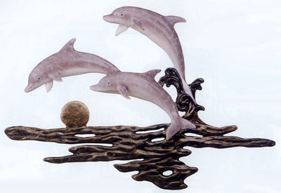 Joyfull Family Dolphins Wall Sculpture