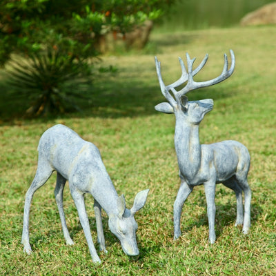 Garden Deer Pair Sculptures