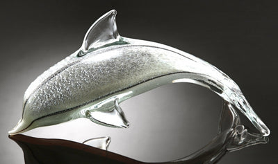 "SOLID" Glass Diving Dolphin "LARGE"
