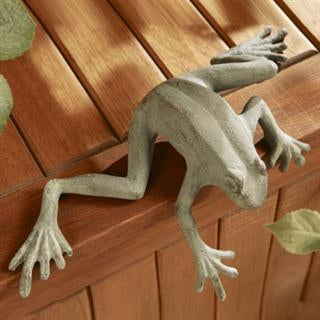 Curious Frog Shelf Sitter Sculpture
