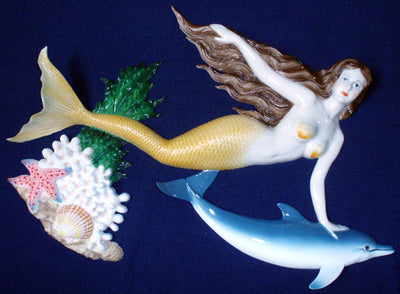 Mermaid & Dolphin Wall Sculpture (Y)