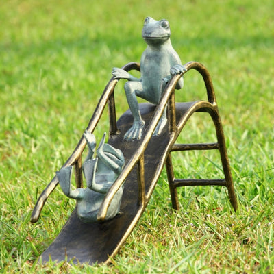 Sliding Frogs Garden Sculpture