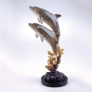 Large Dolphin Duo Statue