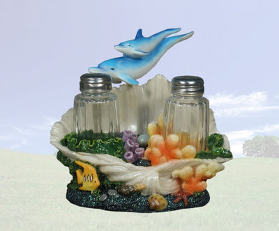 "Sea Savor" Dolphin Salt & Pepper Holder