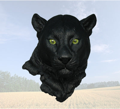 Black Panthers Gaze Head Wall Sculpture